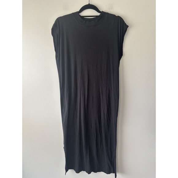 Free People Beach Women's Black All Day Long Midi T-Shirt Dress Small - Picture 3 of 8